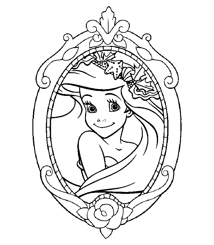 Print Disney Prinses Ariel kleurplaat